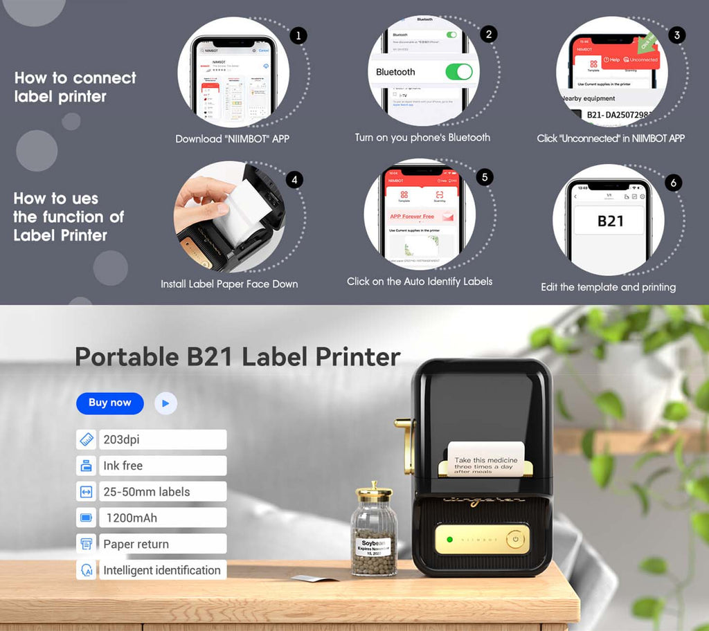 niimbot b21 label printer