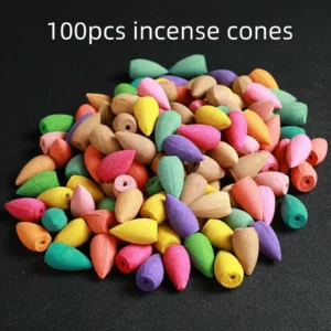 100PCS Free Backflow Incense Burner Cones for Home Office Bedroom Yoga Room